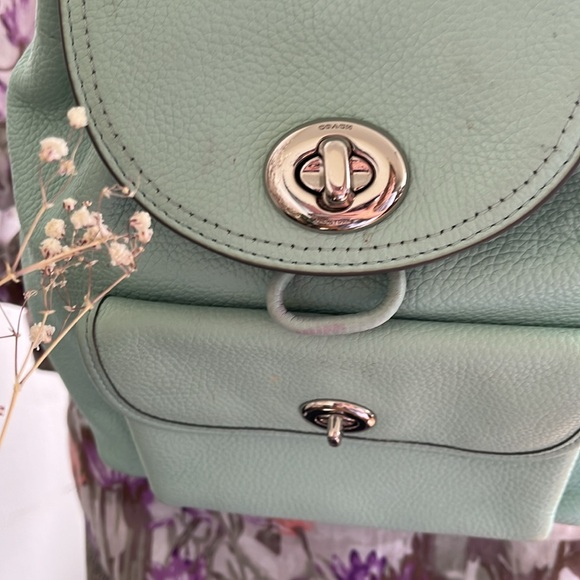 COACH MINI LEATHER Backpack ( mint green) - Picture 6 of 15